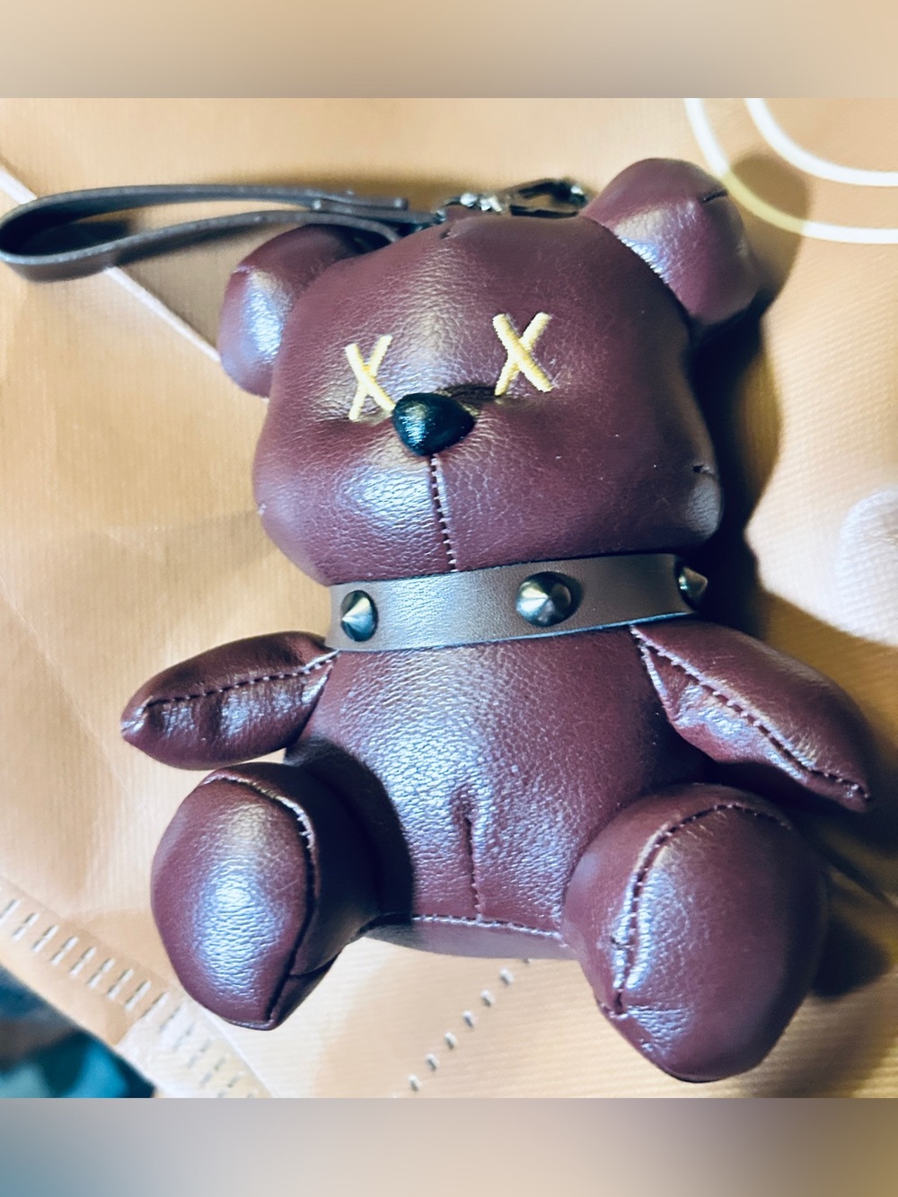 Teddy Bear Vegan Leather Large Purse Charm NEW - Picture 4 of 4